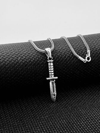 Rambo bcak Tasarımlı 925 Ayar Gümüş Erkek Kolye