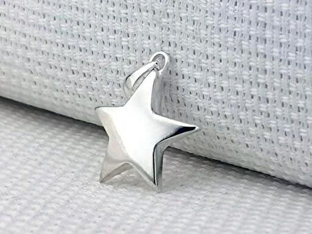 Parlak Yıldız Tasarımı 925 Ayar Gümüş Erkek Kolye Ucu