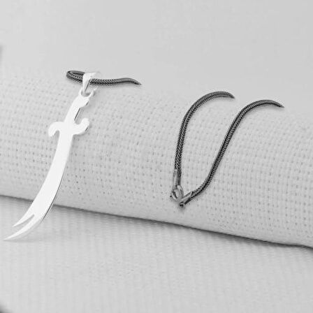 Zulfikar  Tasarımlı 925 Ayar Gümüş Erkek Kolye