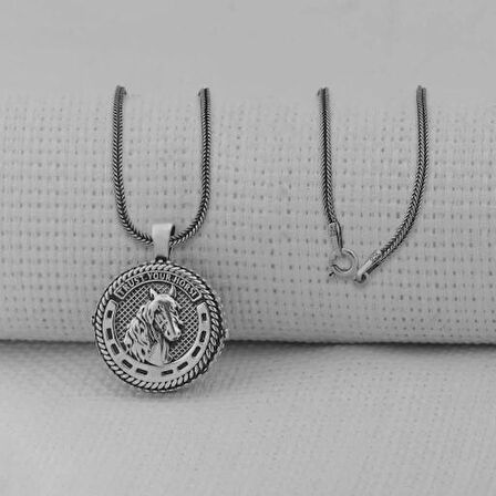 Şans Nalı 925 Ayar Gümüş Erkek Kolye