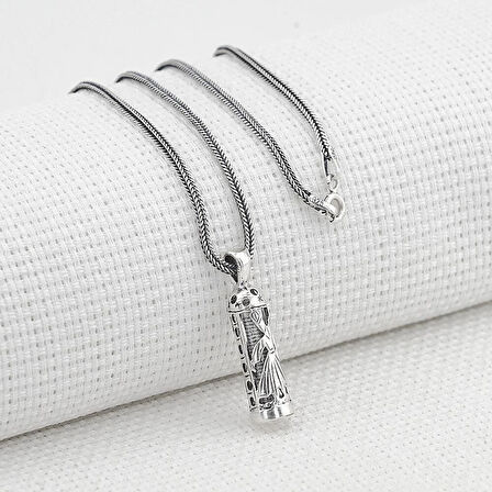 Semazen Detaylı Cevşeni Kebir Dualı 925 Ayar Gümüş Erkek Kolye