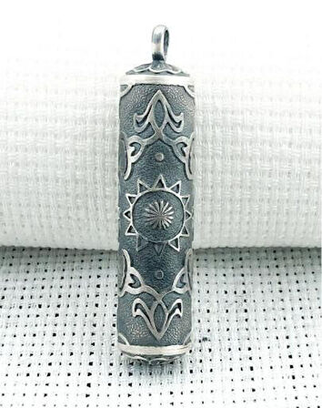 Silindir Cevşeni Kebir Dualı 925 Ayar Gümüş Erkek Kolye Ucu