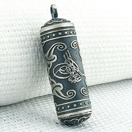 Silindir Cevşeni Kebir Dualı 925 Ayar Gümüş Erkek Kolye Ucu