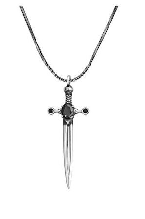 Zirkon Taşlı Şovalye 925 Ayar Gümüş Erkek Kolye