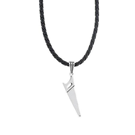 Testere Tasarımlı 925 Ayar Gümüş Erkek Kolye