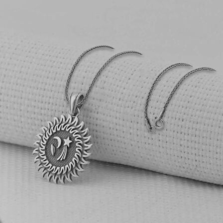 Galaksi Tasarımlı 925 Ayar Gümüş Erkek Kolye