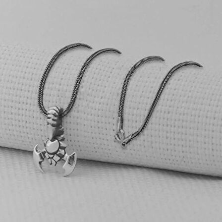 Akrep Tasarımlı 925 Ayar Gümüş Erkek Kolye