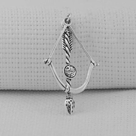 Yunan Tanrısı Eros Un Oku Ve Yayı Tasarımı 925 Ayar Gümüş Erkek Kolye