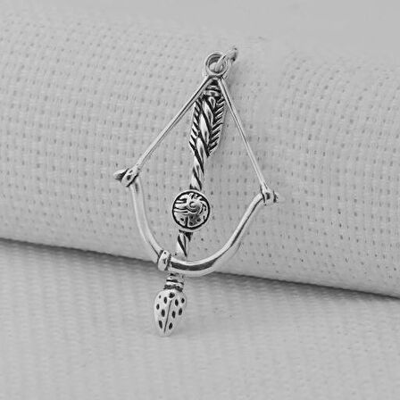 Yunan Tanrısı Eros Un Oku Ve Yayı Tasarımı 925 Ayar Gümüş Erkek Kolye Ucu