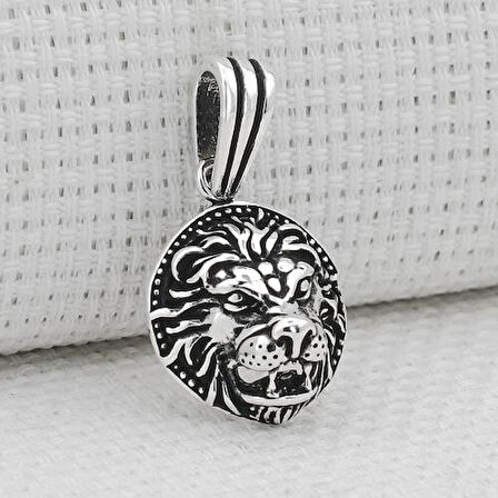 Aslan Figürlü 925 Ayar Gümüş Erkek Kolye Ucu