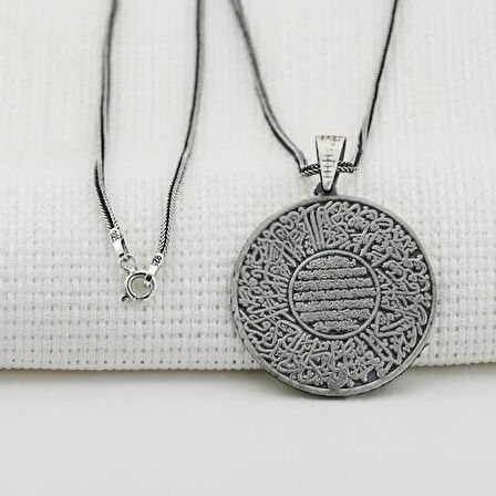 Kitmir Ve Nazar Dualı 925 Ayar Gümüş Erkek Kolye