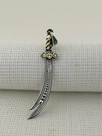 Zülfikar Figürlü Dualı 925 Ayar Gümüş Erkek Kolye Ucu