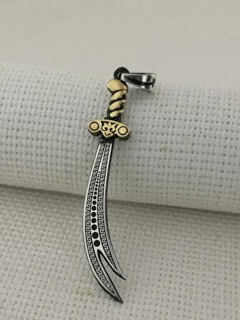 Zülfikar Figürlü Dualı 925 Ayar Gümüş Erkek Kolye Ucu