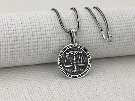 Terazi Tasarımı 925 Ayar Gümüş Erkek Kolye