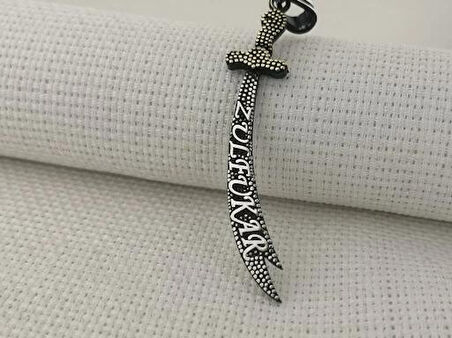 Zülfikar Figürlü Dualı 925 Ayar Gümüş Erkek Kolye