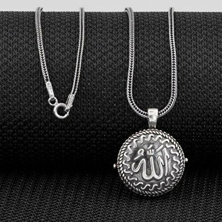 Allah Yazılı Cevşeni Kebir Dualı 925 Ayar Gümüş Erkek Kolye