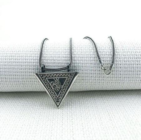 Osmanlı Tugralı Orta Boy Cevşeni Kebir Dualı 925 Ayar Gümüş Erkek Kolye