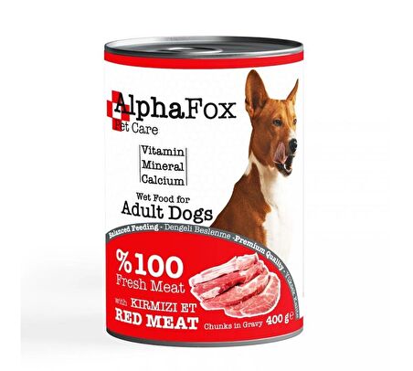 ALPHAFOX KIRMIZI ETLİ YETİŞKİN KEDİ KONSERVESİ 400 GR