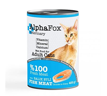 ALPHAFOX BALIKLI YETİŞKİN KEDİ KONSERVESİ 400 GR