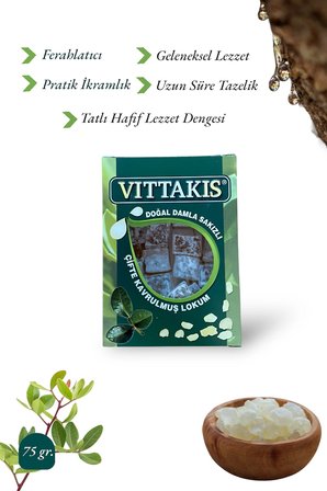 Doğal Damla Sakızlı Lokum Çifte Kavrulmuş Lokum 75 gr.