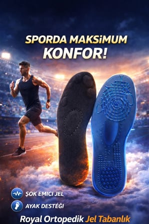 Jel Rahat Konforlu Ortopedik Destekli İç Tabanlık Yapışkanlı Nefes Alan Royal MT7035