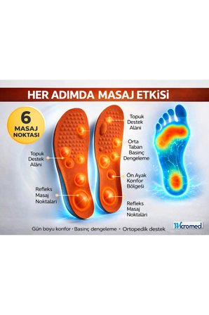 Ortopedik Tabanlık – Şok Emici, Ark ve Topuk Destekli Ayakkabı İçi Tabanlık Memory 6nokta MT7041