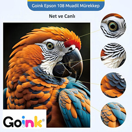 Goink EPSON 108 Açık Kırmızı Mürekkep 500 ml + 70 ml (Muadil)