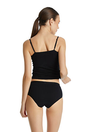 Blackspade 1306 Kadın Essential Midi Slip Siyah