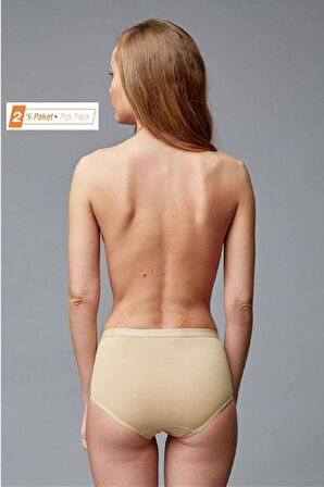 Blackspade 1307 Kadın 2'li Ekonomik Paket %95 Pamuklu Yüksek Bel Slip Külot