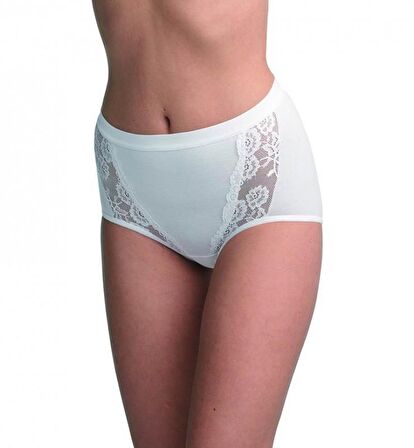 Blackspade Kadın Büyük Beden Slip Külot Dantelli Private 1316 - Beyaz