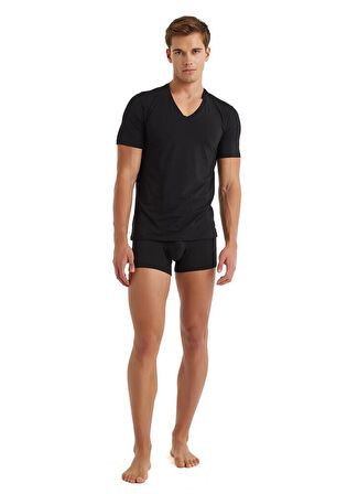Blackspade 9239 Siyah Likralı V Yaka Kısa Kollu Erkek T-Shirt