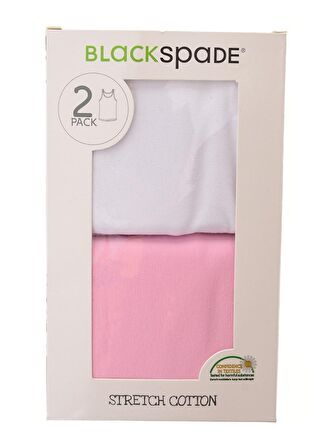 Blackspade Çok Renkli Kız Çocuk Bisiklet Yaka Kısa Kollu Düz İç Giyim Atlet 42-1297-2 Pack Sin