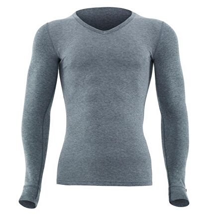 Blackspade V Yaka Füme Melanj Erkek Termal Üst İçlik