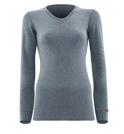 Blackspade V Yaka Füme Melanj Erkek Termal Üst İçlik