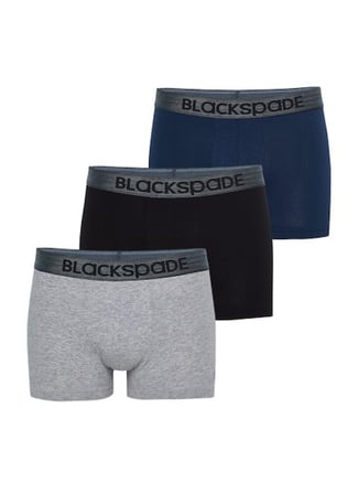 Blackspade 9472-G Modern Basics 3 lü Paket Boxer (Gri Bel Lastiği) Gri - Lacivert - Siyah
