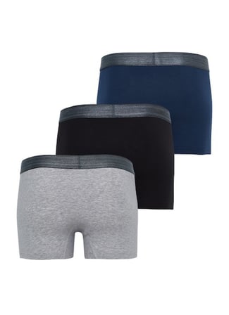 Blackspade 9472-G Modern Basics 3 lü Paket Boxer (Gri Bel Lastiği) Gri - Lacivert - Siyah