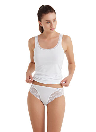 Blackspade 1448 Comfort Classics Külot Dantel Maxi Külot Beyaz
