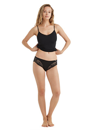 Blackspade 1448 Comfort Classics Külot Dantel Maxi Külot Siyah
