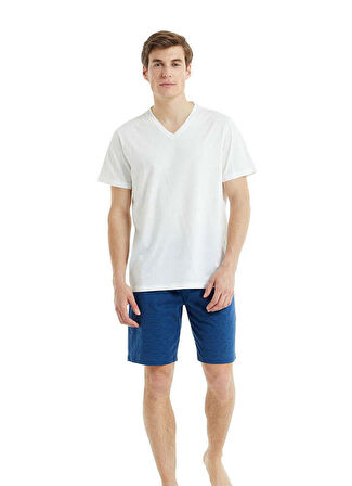 Blackspade 30835 Beyaz Pamuklu V Yaka Kısa Kollu Erkek T-Shirt