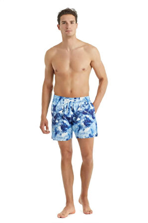 Blackspade 10414 Erkek Denim Etkisi Baskılı Şort Mayo