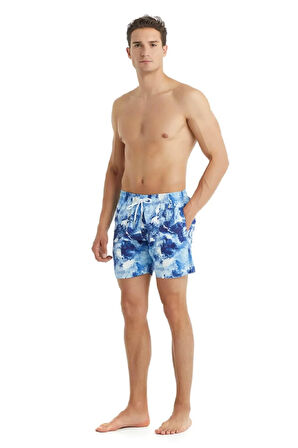 Blackspade 10414 Erkek Denim Etkisi Baskılı Şort Mayo