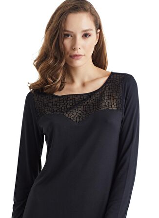 Blackspade Düz Siyah Kadın Gecelik 51202
