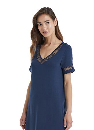Blackspade Düz Lacivert Kadın Gecelik 51315