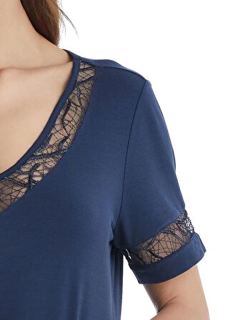 Blackspade Düz Lacivert Kadın Gecelik 51315