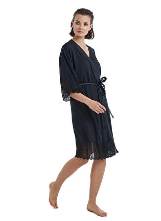 Blackspade Düz Siyah Kadın Sabahlık 51300