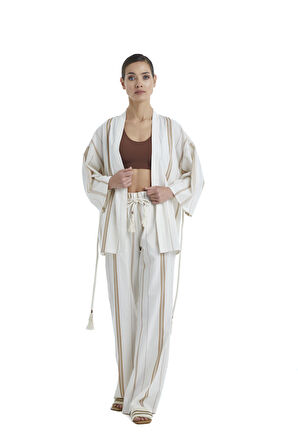 Blackspade Kadın Bej Kimono 60402 