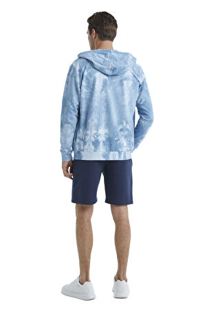 Blackspade Erkek Mavi Fermuarlı Kapüşonlu Sweatshirt 40504 