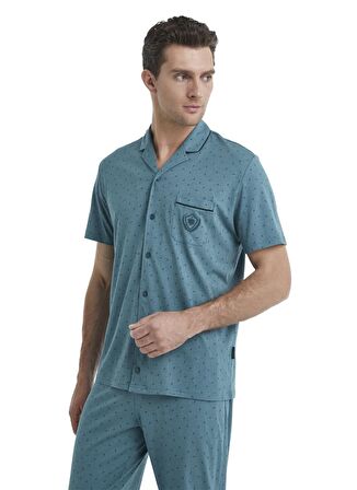 Blackspade Yeşil Melanj Erkek Pijama Takımı 40461