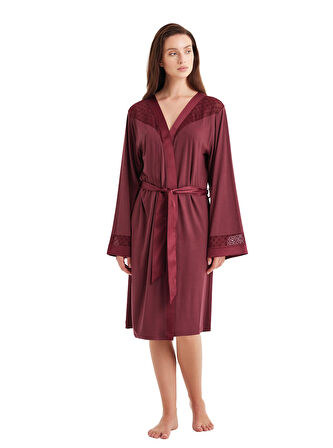 Blackspade Kadın Bordo Sabahlık 51603 