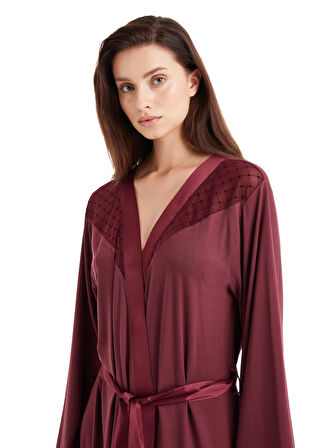 Blackspade Kadın Bordo Sabahlık 51603 
